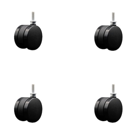 Service Caster 2-3/8'' Office Chair Casters Nylon Twin Wheel 5/16 Threaded Stem , 4PK SCC-UHTS02S60-NYS-5161810-4